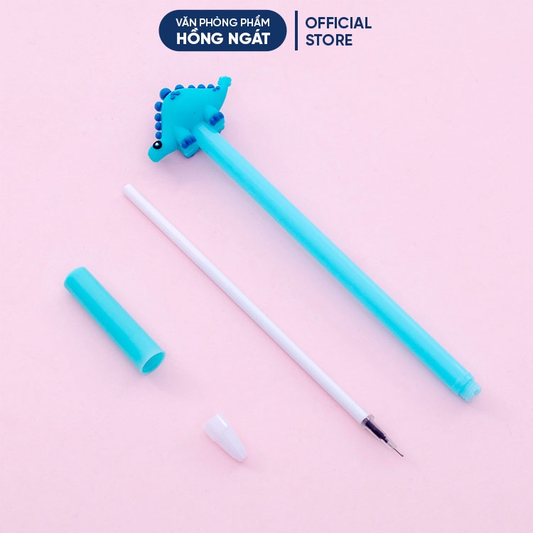 Bút bi cute khủng long Ms2, bút bi nước mực gel đen ngòi 0.5mm nhiều màu dễ thương đồ dùng học tập B14