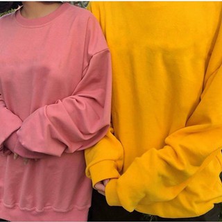 😘 Sweater trơn - Về 4 màu: Trắng, đen, hồng, vàng - Nam, nữ mặc ok