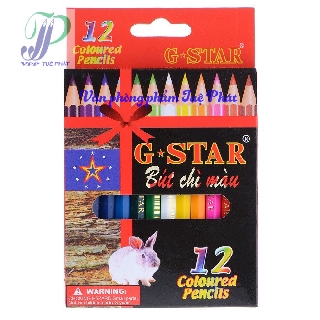 Bút chì màu gỗ 12 màu Gstar (loại ngắn)