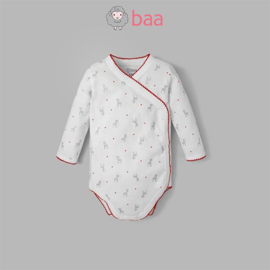 Bodysuit cài bên BAA BABY hình chú hươu kim tuyến cho bé gái - G-CB01D-022FL