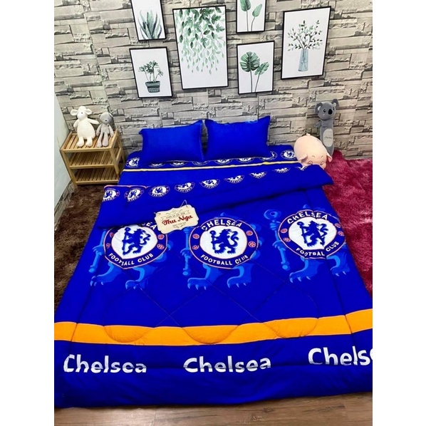 Bộ Chăn Ga Gối Clb Bóng Đá Chelsea Mẫu Mới Chần Phao