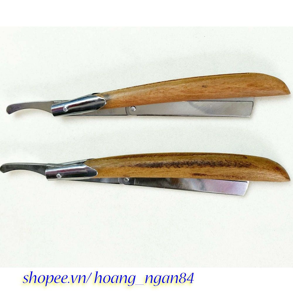 Dao cạo lông mặt, tỉa lông mày, cạo râu, thay lưỡi, cán gỗ