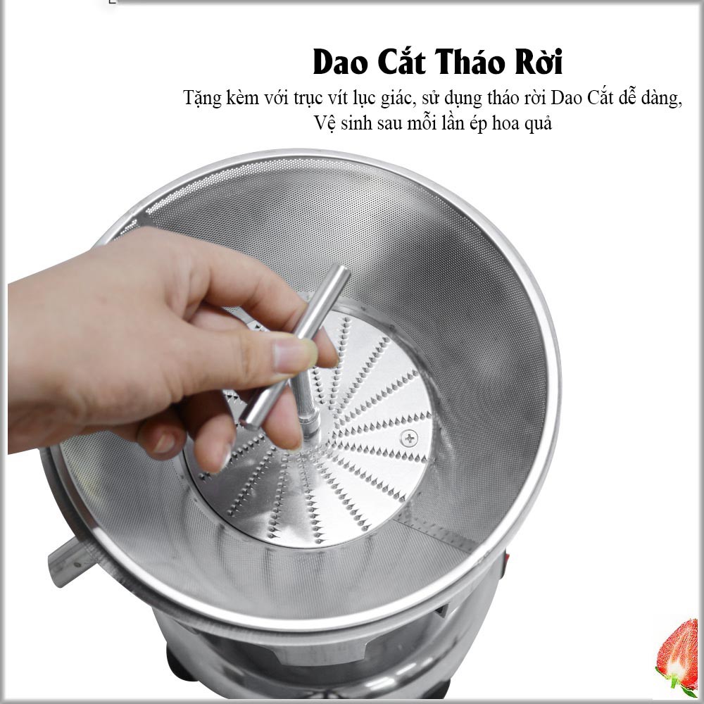 Máy ép trái cây công nghiệp inox 304, ép số lượng lớn trái cây, bền bỉ