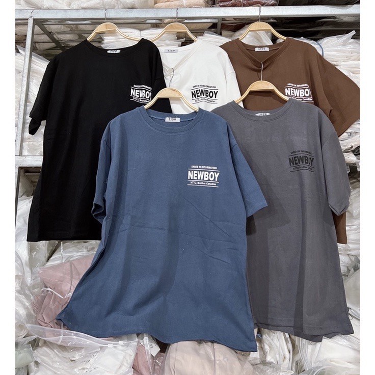 Áo phông 3158 cotton khô from rộng tay lỡ đơn giản nhiều màu sắc dễ mặc giao ngẫu nhiên