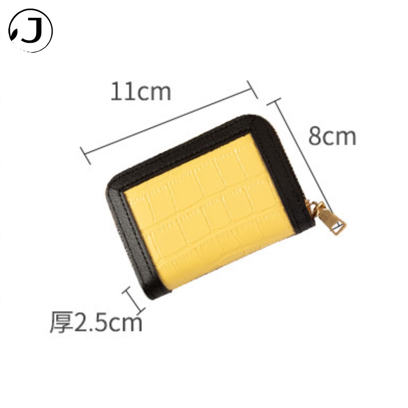 KAITIFEI Ví da mini đựng thẻ cầm tay nhiều ngăn sành điệu cho nữ