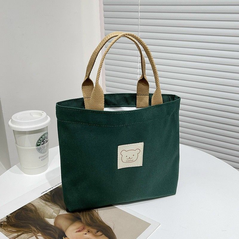 Túi gấu hàn quốc 2 lớp canvas có khóa