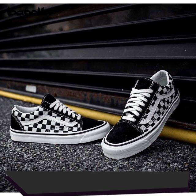 (Mới) GIẦY SNEAKER OLD SKOOL CA RÔ DÂY VIỆT NAM XUẤT KHẨU