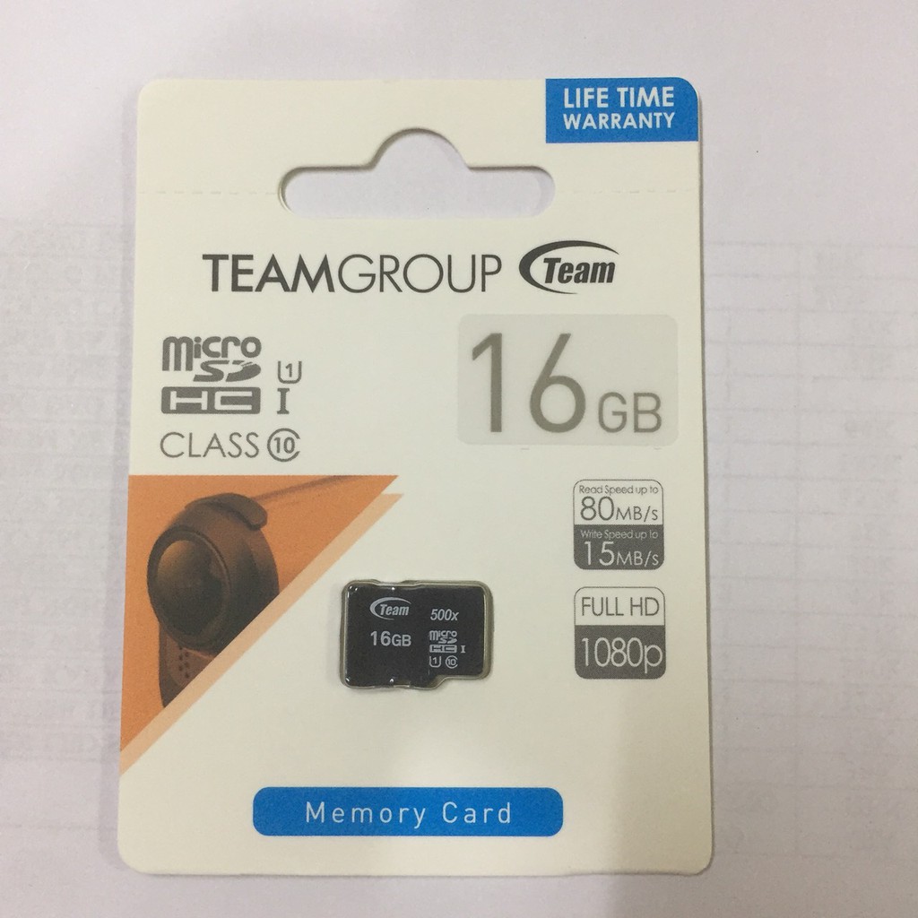 Thẻ nhớ MicroSD 16G TEAM Box Class10 Chính hãng