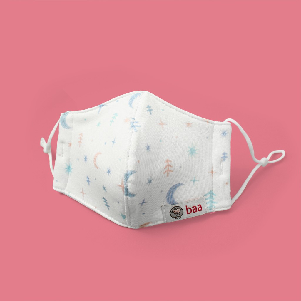 Combo 2 Khẩu trang vải trắng BAA BABY cotton kháng khuẩn cho em bé - UN-KT02X | BigBuy360 - bigbuy360.vn