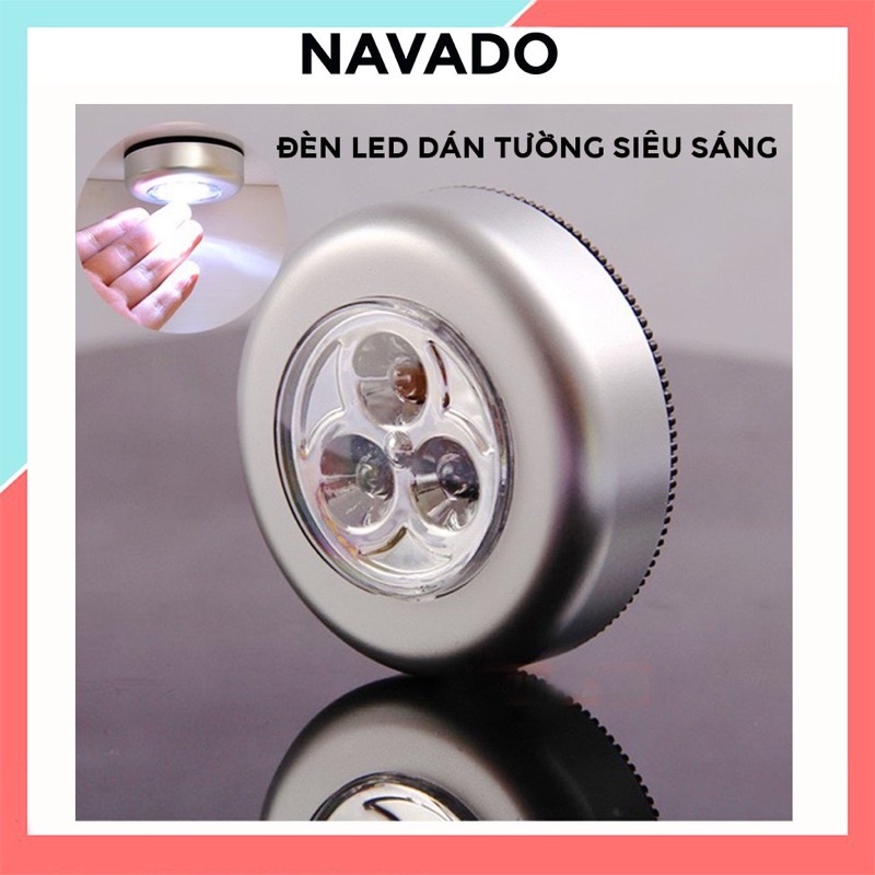 Đèn Led tròn Dán Tường ốp trần cốp xe siêu sáng trang trí chiếu sáng cầu thang giá rẻ ddenf led dùng pin L646