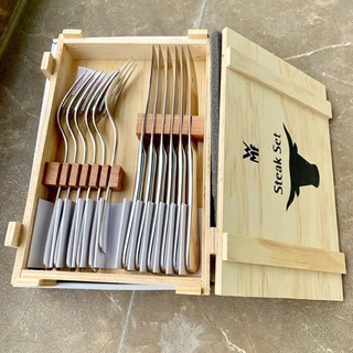 BỘ dao dĩa WMF STEAK SET 12 món kèm hộp gỗ