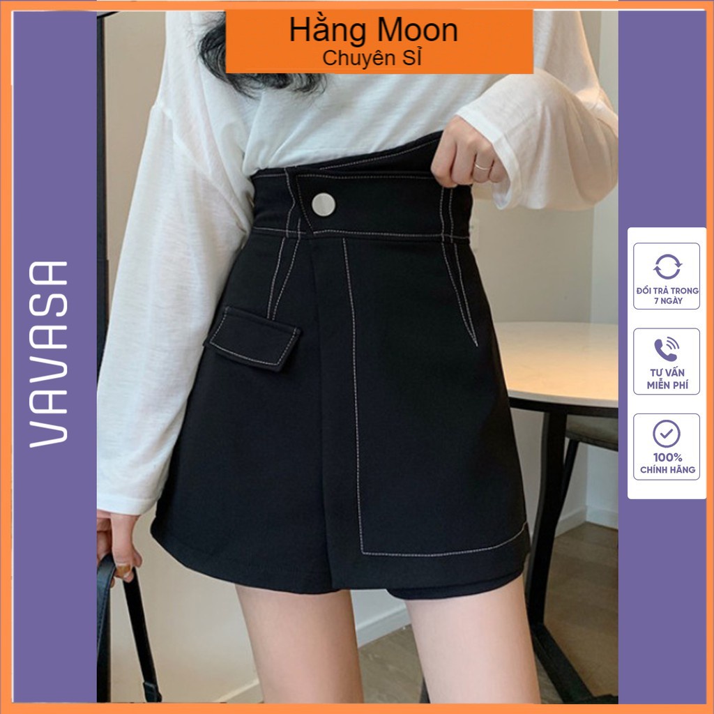 Chân váy chữ a lưng cao vat chéo chỉ nổi - CV05 | BigBuy360 - bigbuy360.vn