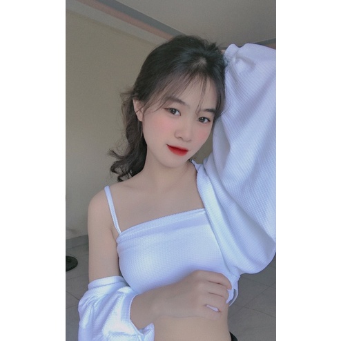 Áo 2 Dây Kèm Áo Khoác Ngoài, Form Chất Bao Đẹp, Hàng Cao Cấp Loại 1