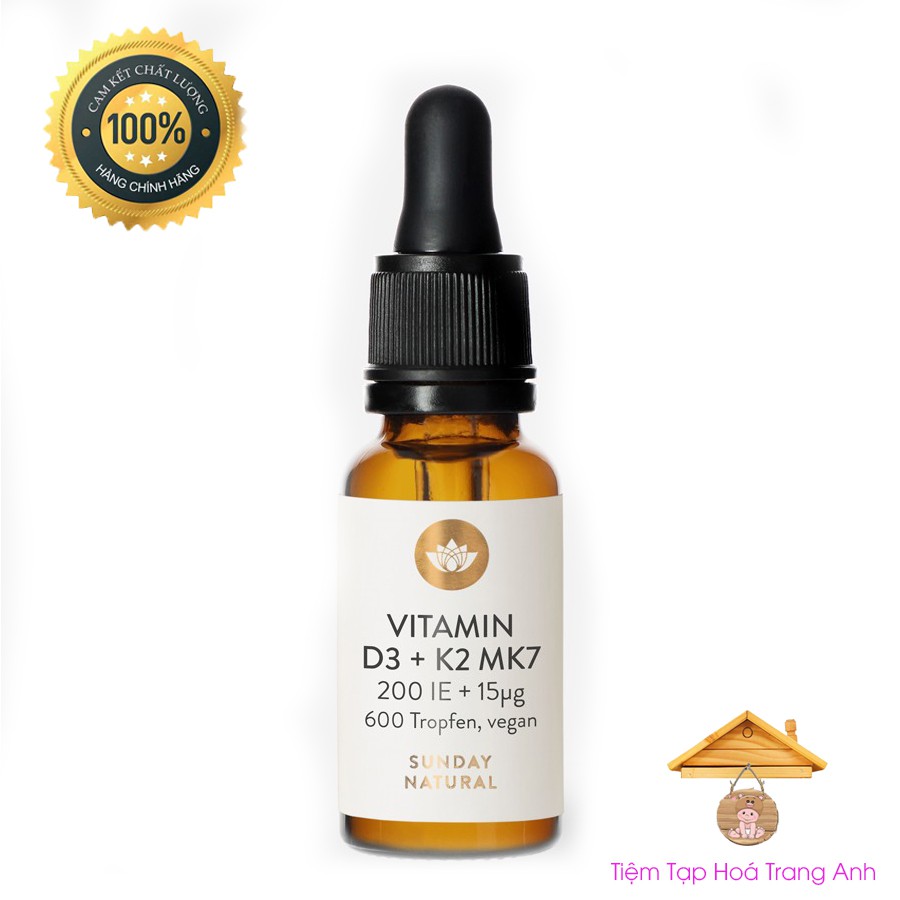 Vitamin D3K2 MK7 Sunday Natural Đức cho bé