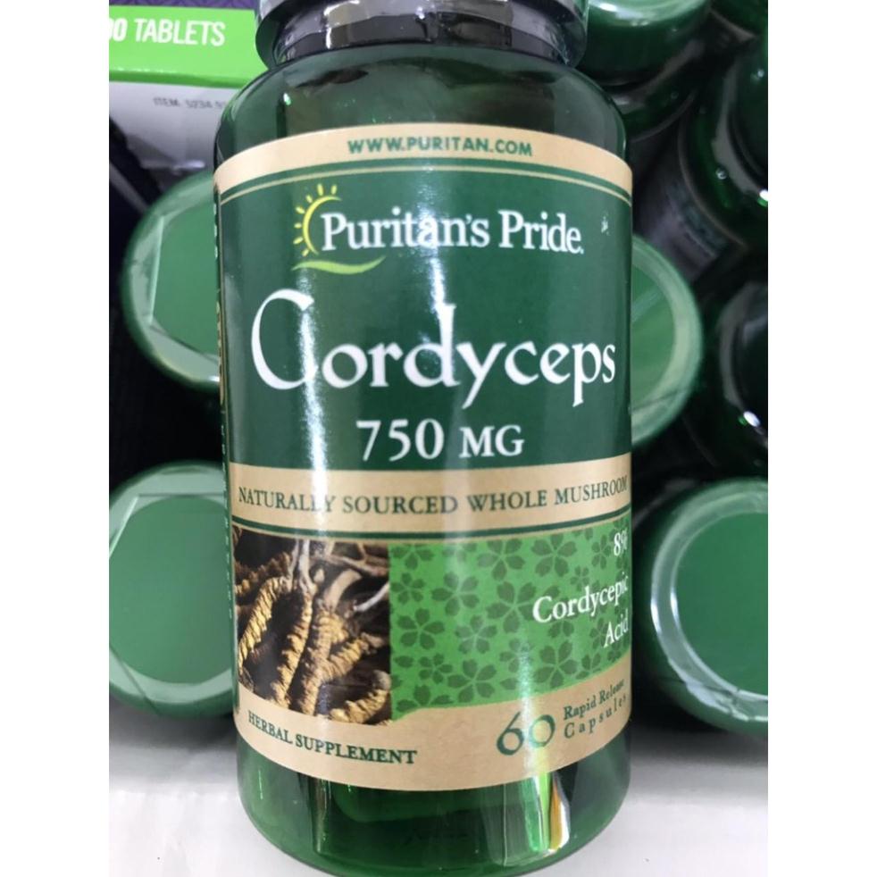 Viên Uống Đông Trùng Hạ Thảo Cordyceps Mushroom 750MG 60 viên của Mỹ