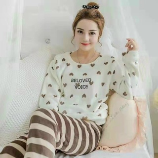 Bộ ngủ lông cừu  họa tiết cute