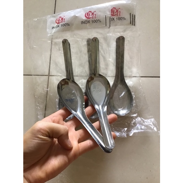 Combo 10 thìa phở hoa sen loại dày đẹp, thìa phở inox