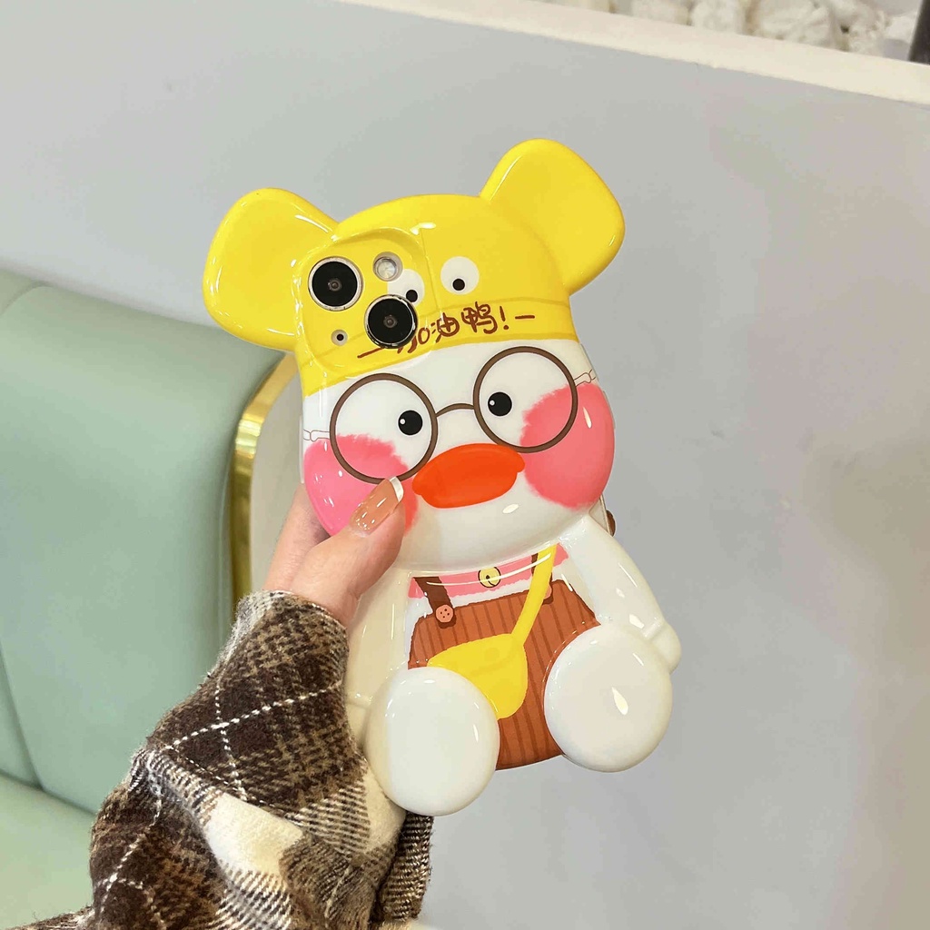 Ốp Điện Thoại Hình Gấu / Vịt 3D Dễ Thương Cho IPhone14Pro Max 12 Pro Max