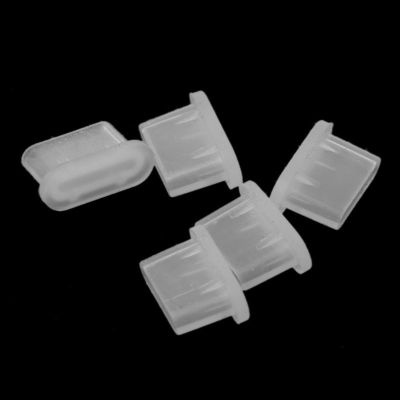 Bộ 5 Nút Silicon Chống Bụi Loại C Màu Đen Cho Các Thiết Bị Điện Thoại