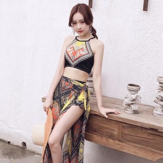 Bikini kèm khăn quấn 3 chi tiết