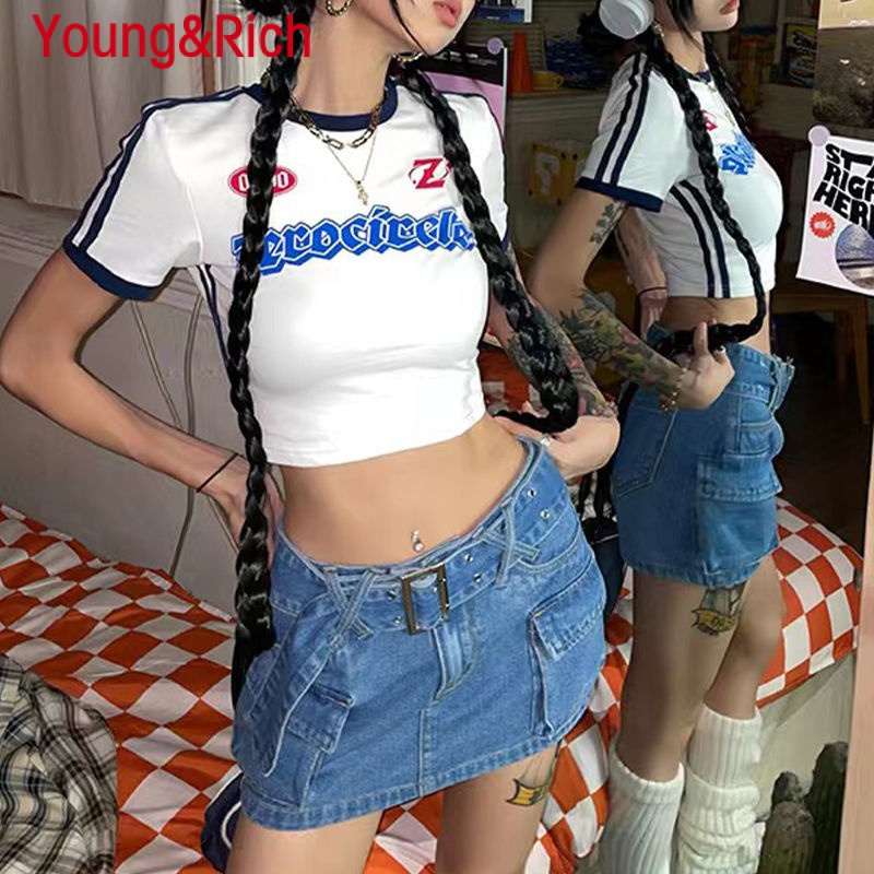 Áo Thun Ngắn Tay Dáng Ôm Phong Cách Mỹ Thời Trang Mùa Hè Hàng Mới Dành Cho Bạn Nữ