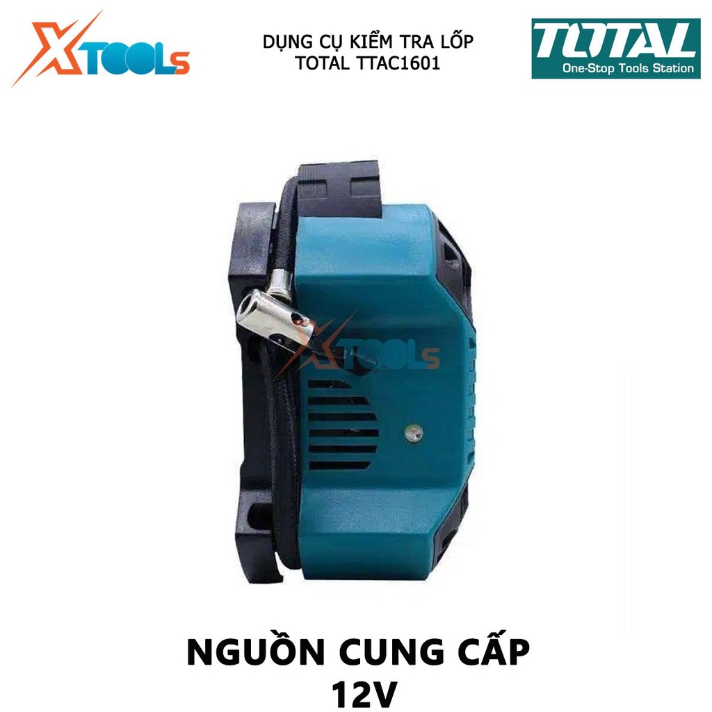 Dụng cụ kiểm tra lốp xe TOTAL TTAC1601 máy bơm hơi 220 V-240V ~ 50 / 60Hz, Áp suất tối đa 160PSI / 11 Bar / 1100Kpa