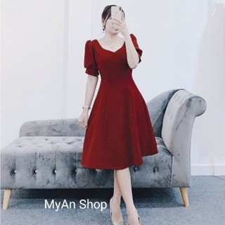 🍃 VÁY XOÈ THIẾT KẾ VAI BỒNG CỔ TIM - ảnh thật💘