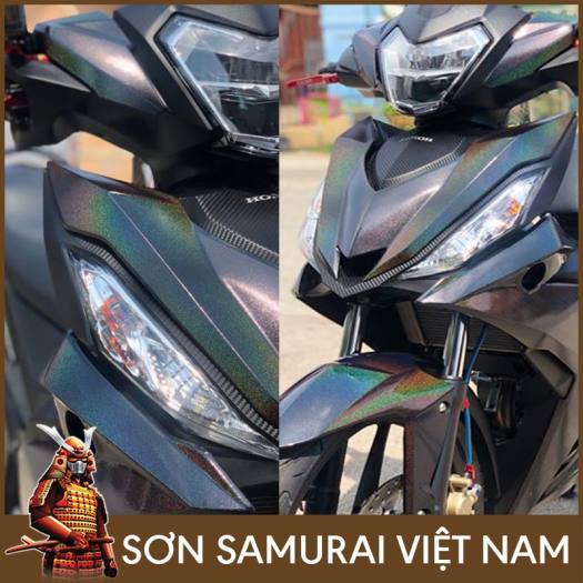 Sơn Samurai màu hologram HG77 hiệu ứng 7 màu chính hãng, sơn xịt dàn áo xe máy chịu nhiệt, chống nứt nẻ, kháng xăng