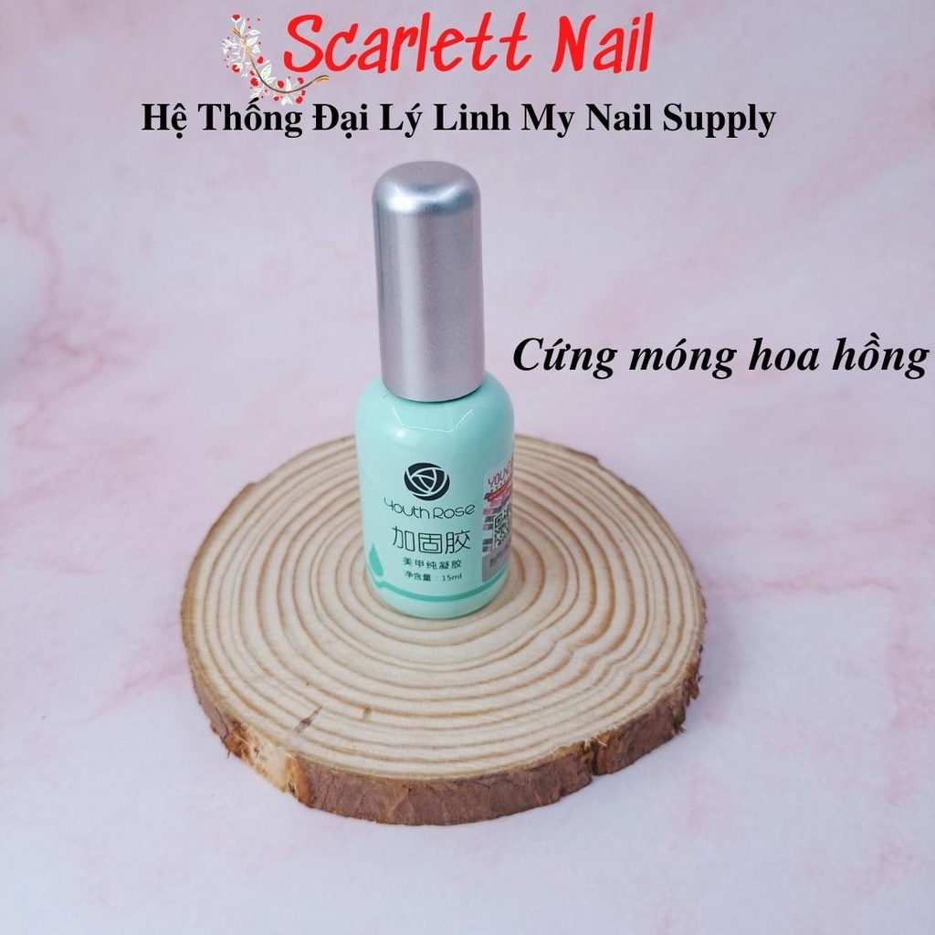 Sơn Top Base Hoa Hồng Cứng Móng Youth Rose - chuyên dụng cho dân làm móng