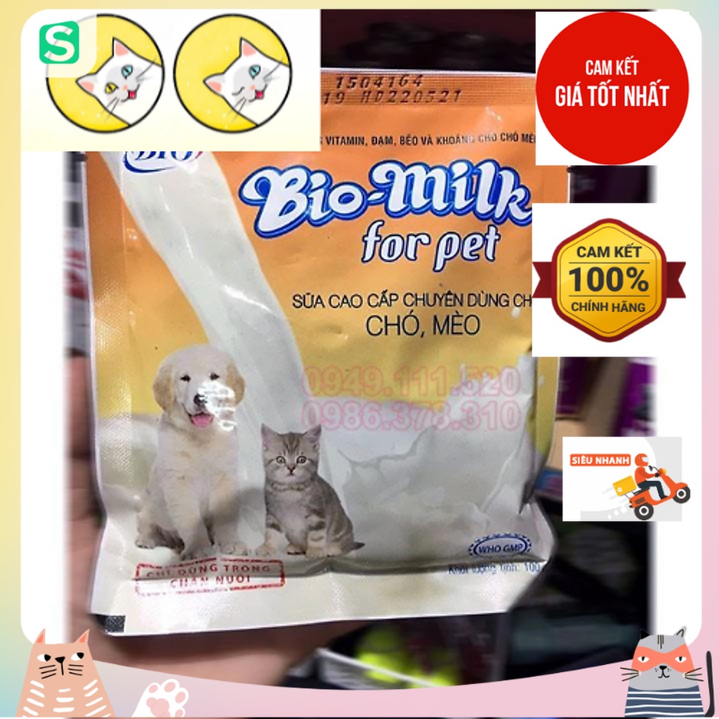 Sữa cho chó mèo Bio Milk 100g Sữa bột dinh dưỡng cho thú cưng