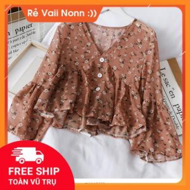 order Áo sơ mi voan mỏng hoa nhí MORAN Hàn Quốc.