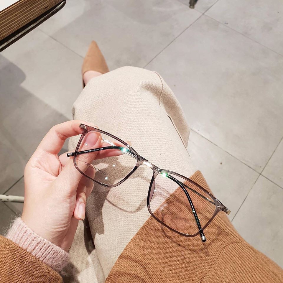 Kính gọng nam nữ thời trang cao cấp dáng vuông 1208 cắt kính cận theo yêu cầu Bunny glasses