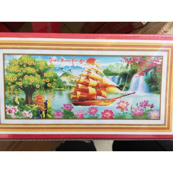 Tranh Đính Đá Kim Cương THUẬN BUỒM XUÔI GIÓ. Kích Thước: 1m5 x 67cm