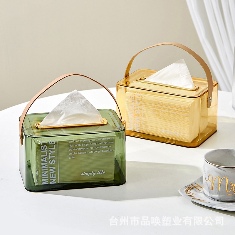 Hộp Đựng Khăn Giấy Trong Suốt Có Lò Xo Và Tay Cầm Tiện Dụng Trang Trí Nhà Cửa / Văn Phòng Giá Đ