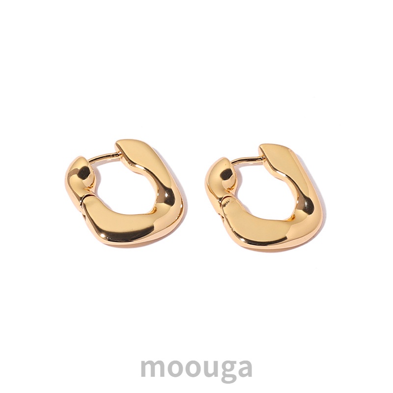 Nhẫn Kim Loại Bóng Đơn Giản Tinh Tế Phong Cách Cơ Bản Niche Moouga / ins