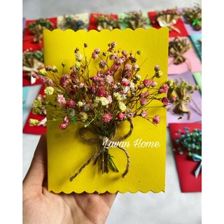 Thiệp handmade hoa khô, thiệp trang trí gửi lời yêu thương đến bạn, người yêu, mẹ, phong cách nhẹ nhàng xinh xắn