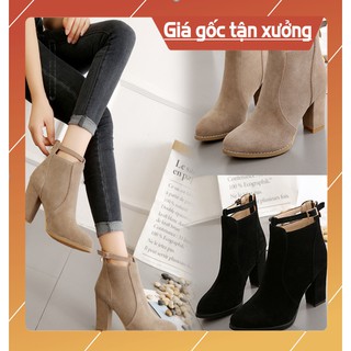 Giày bốt nữ cổ thấp bốt nữ cổ thấp da lộn cực xinh cho các nàng