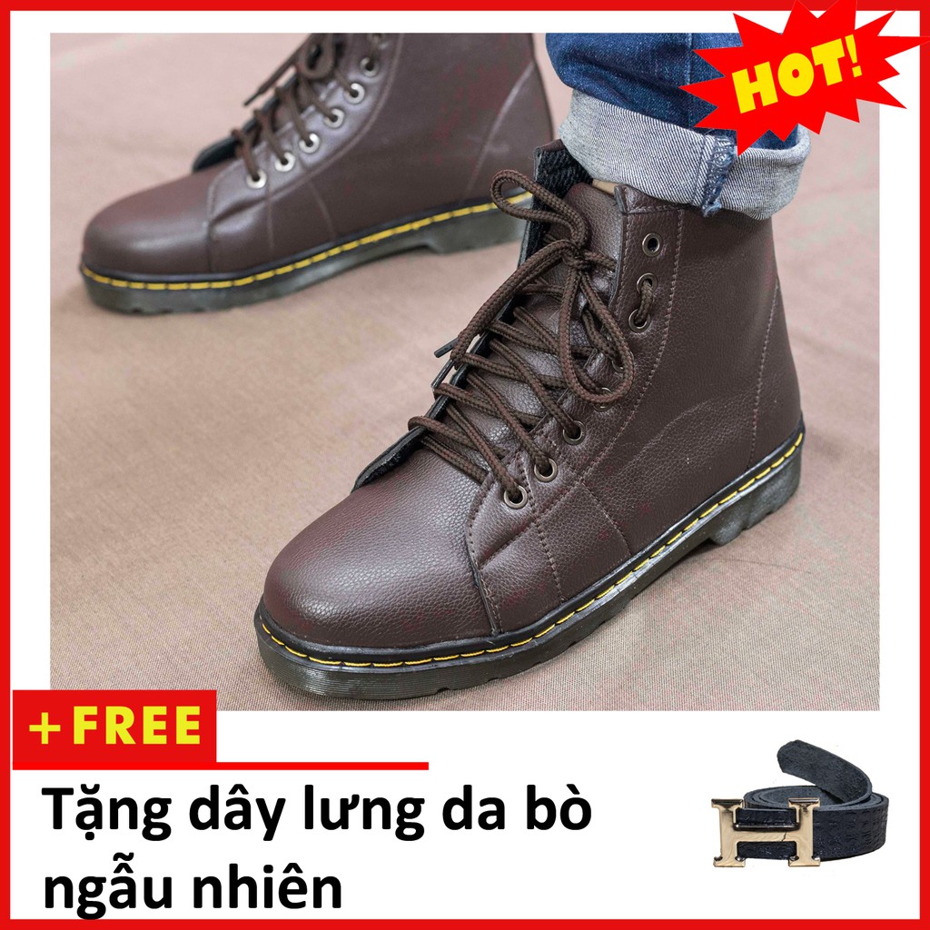 [Có Video Thật] Giày Boot Nam Cao Cổ Khâu Đế Màu Nâu Cực Chất - M91 (TL)