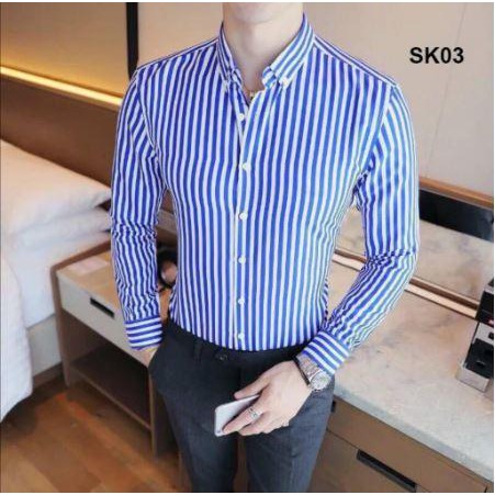 [NHIỀU MÀU] Áo Sơ Mi Nam Kẻ Sọc Công Sở - Phong Cách Lịch Lãm 45-78kg | BigBuy360 - bigbuy360.vn