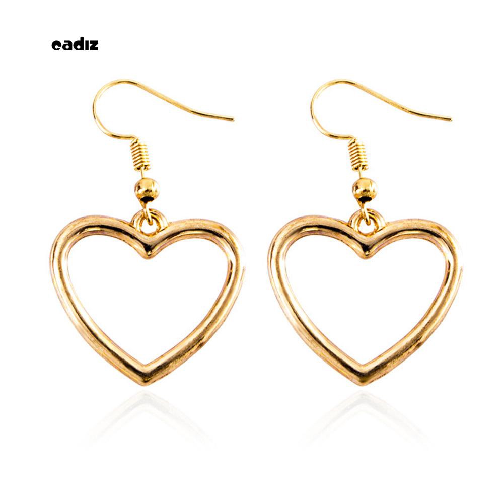 Hoa tai dáng dài mặt hình trái tim cho nữ