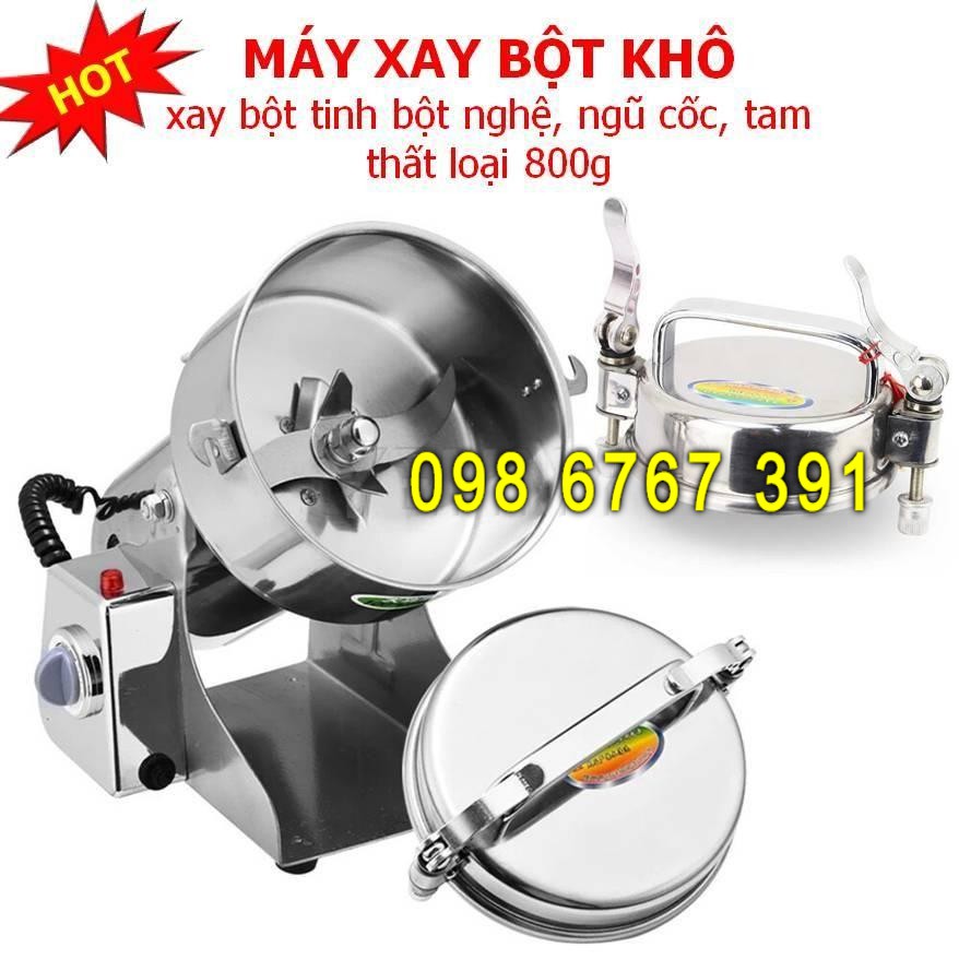 Máy xay bột khô, xay nghiền thuốc bắc, dược liệu 800g