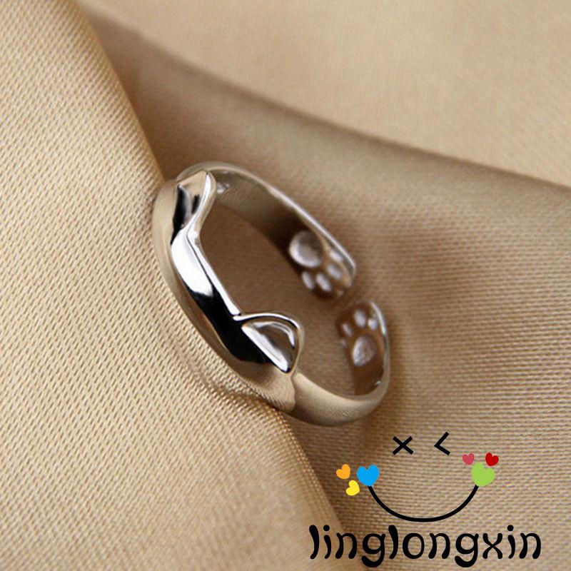 Nhẫn Bạc Hình Tai Mèo Dễ Thương Cho Nữ