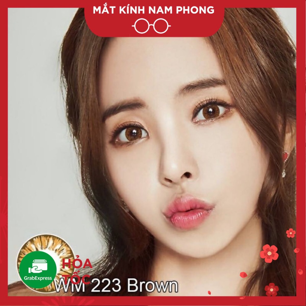 ❌(CÓ SẴN TẠI SHOP)❌ WM 223 BROWN LENS NÂU TÂY DÙNG 6 THÁNG HÀN QUỐC