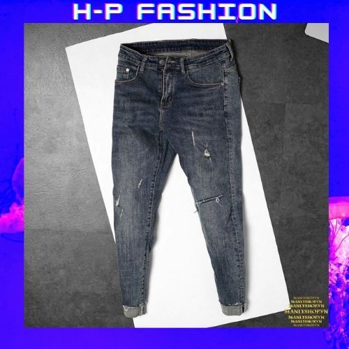 Quần Jean Nam Màu Xanh Rách 🔵 𝐅𝐑𝐄𝐄 𝐒𝐇𝐈𝐏 🔵 Quần Bò Nam Co Giãn Thời Trang Hpfashion - Qjnhp013