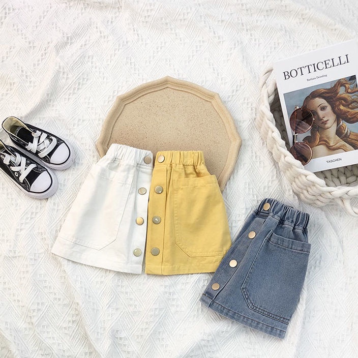 Chân váy jean Lưng Cao Thời Trang Mùa Hè Hàn Quốc Dành Cho Bé Gái