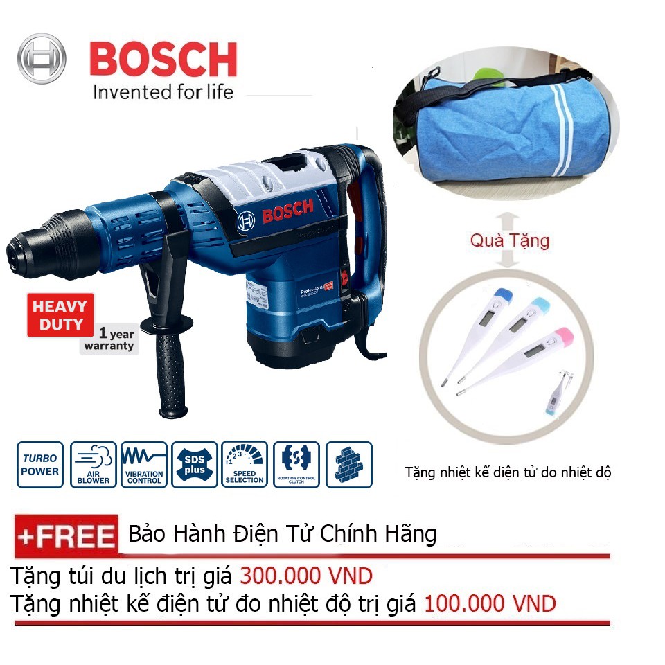 Máy khoan búa Bosch GBH 8-45 D + Quà tặng áo mưa