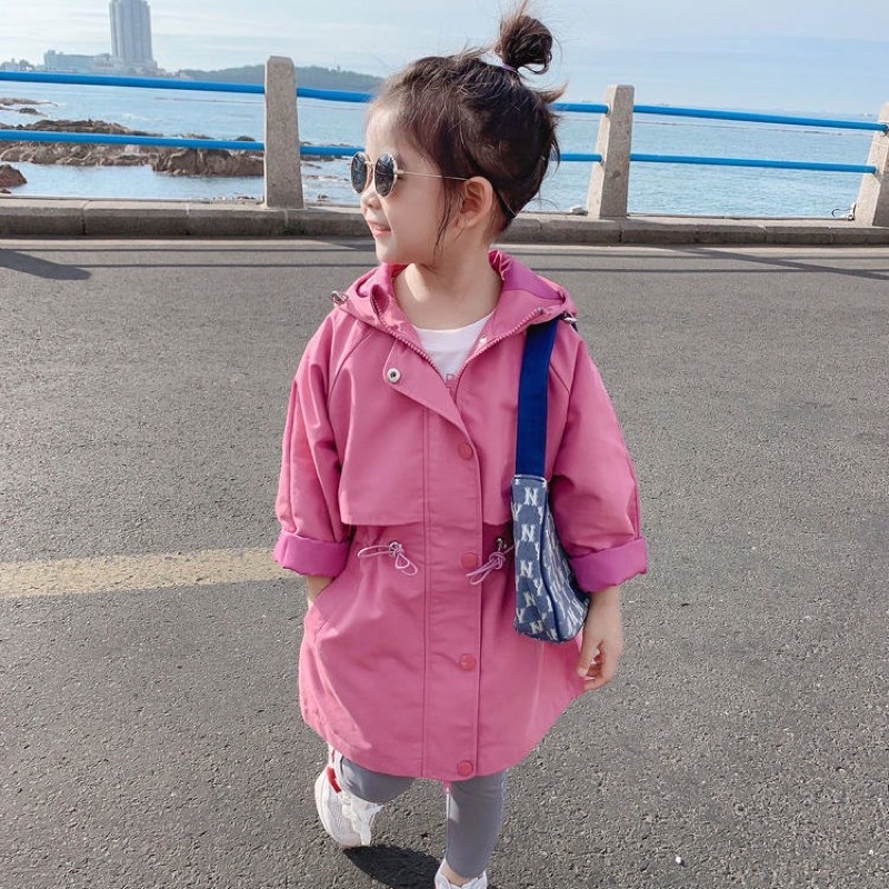 áo khoác thô hồng bé gái