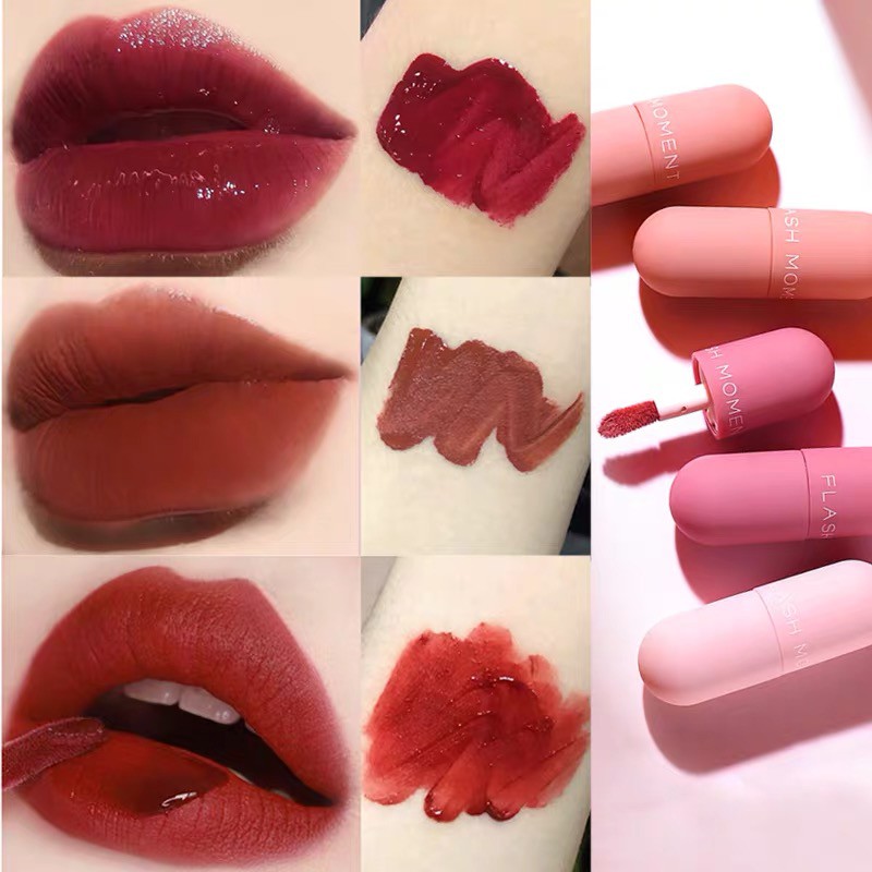 Bộ son kem lì Flash Moment mini trang điểm hình viên con nhộng | BigBuy360 - bigbuy360.vn