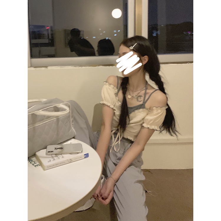 SUXI Áo Thun Tay Ngắn Trễ Vai Thiết Kế Mới Thời Trang Mùa Hè Dành Cho Nữ