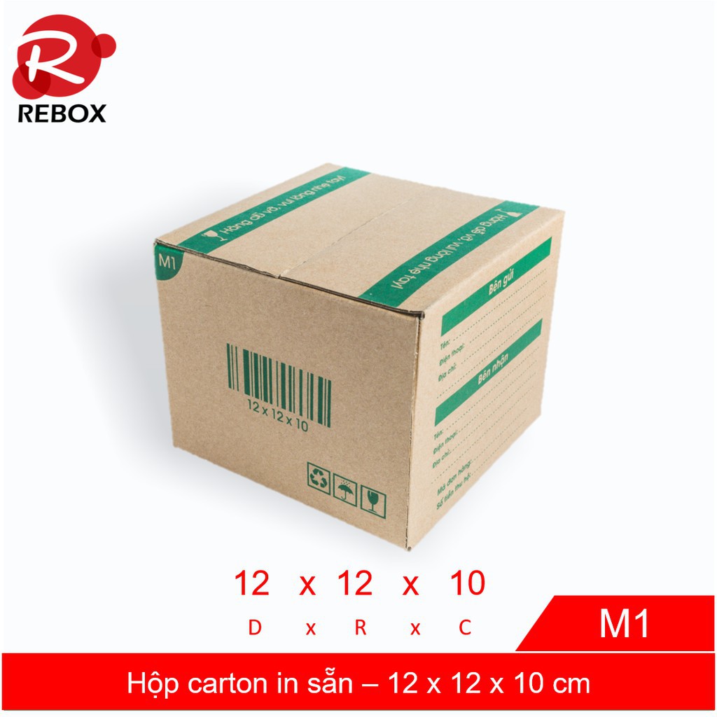 Hộp 12x12x10 cm - 50 hộp carton đóng hàng in sẵn giá rẻ